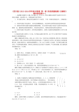 高中物理 第一章 阶段质量检测（含解析）教科版选修3-1