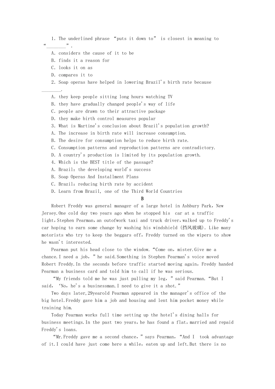 高中英语 Module 2 Developing and Developed Countries Cultural Corner & Writing课时作业 外研版必修3_第3页