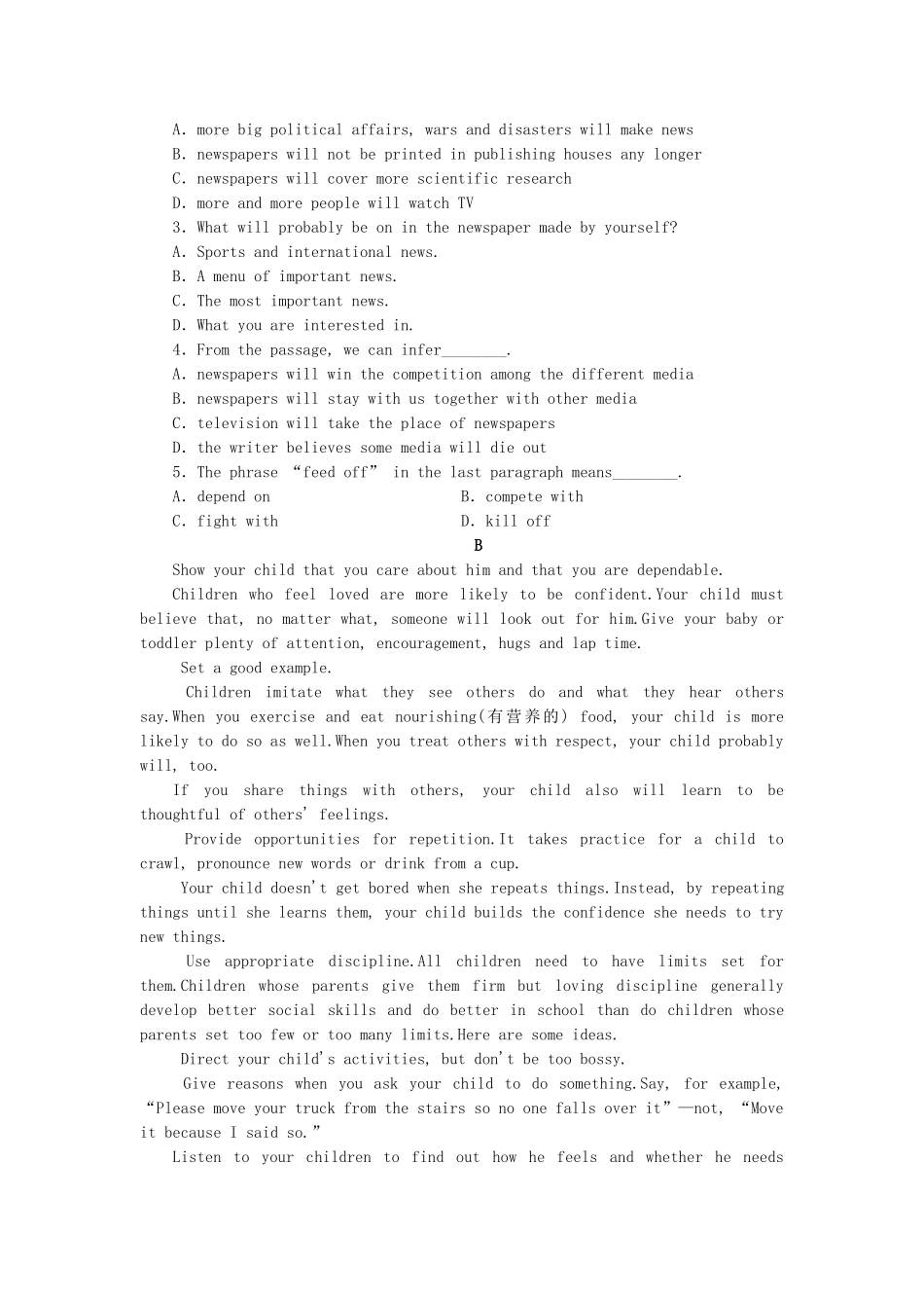 高中英语 Module 4 Carnival Cultural Corner & Writing课时作业 外研版必修5_第3页