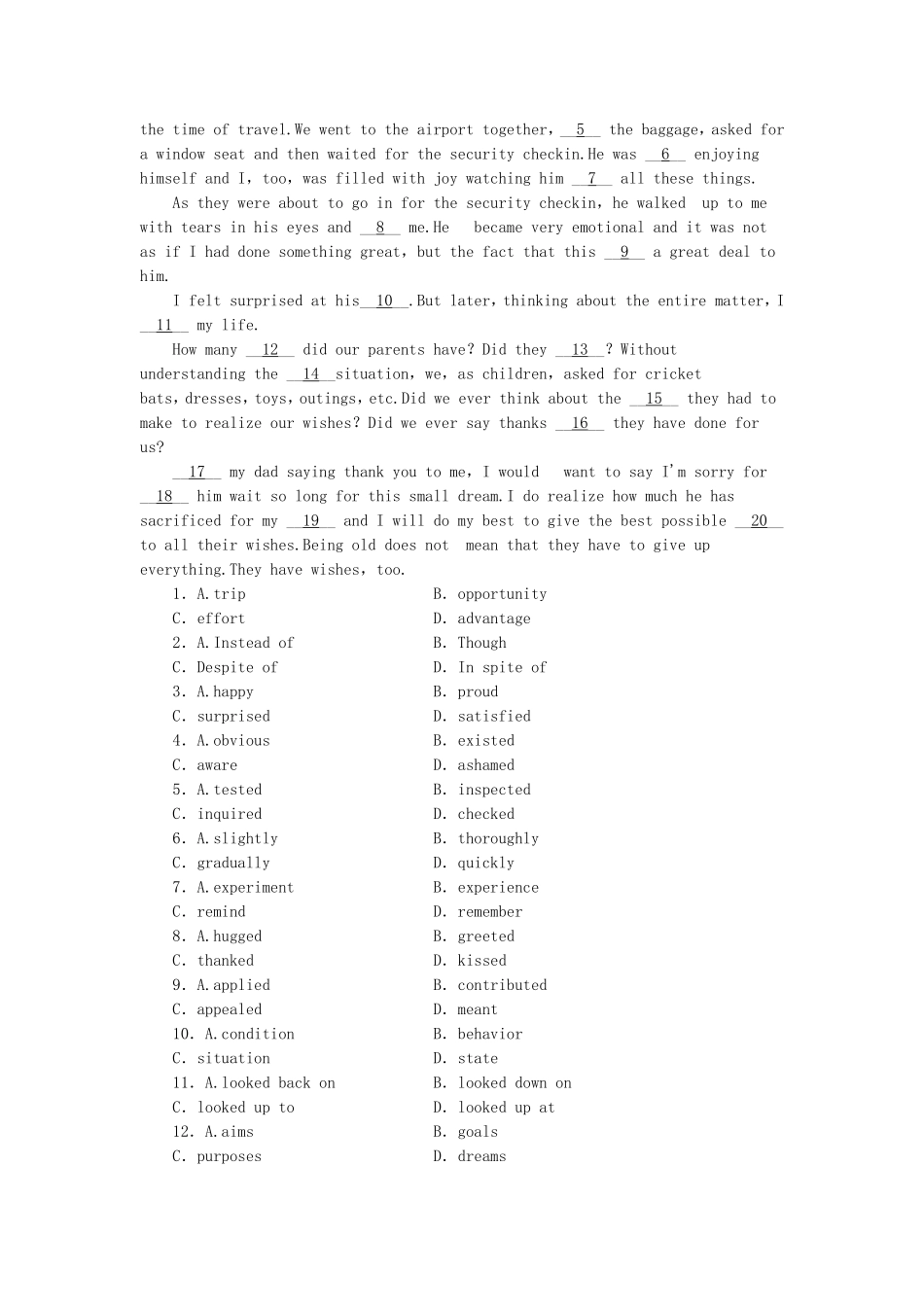 高中英语 Module 6 Old and New Introduction & Reading and Vocabulary课时作业 外研版必修3_第3页