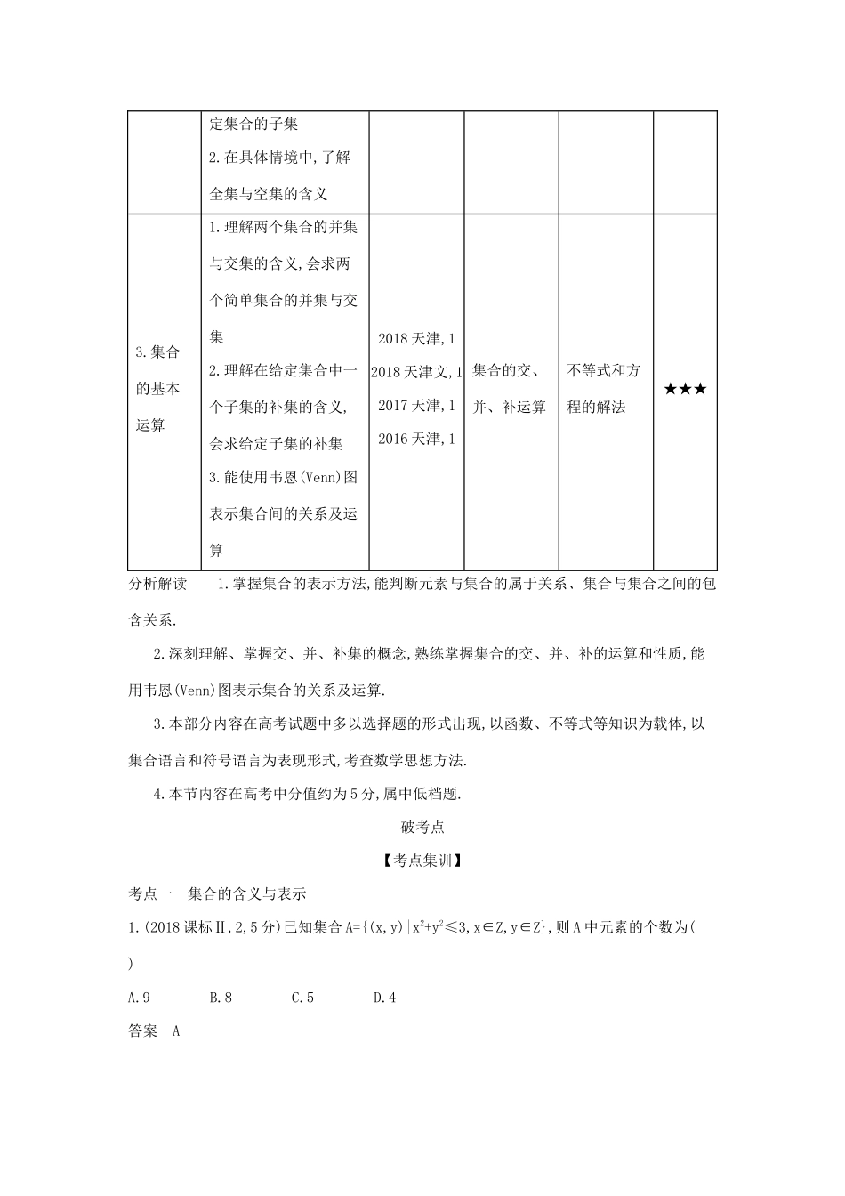 高考数学大一轮复习 1.1 集合的概念及运算精练-人教版高三数学试题_第2页
