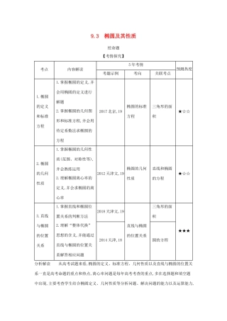 高考数学大一轮复习 9.3 椭圆及其性质精练-人教版高三数学试题