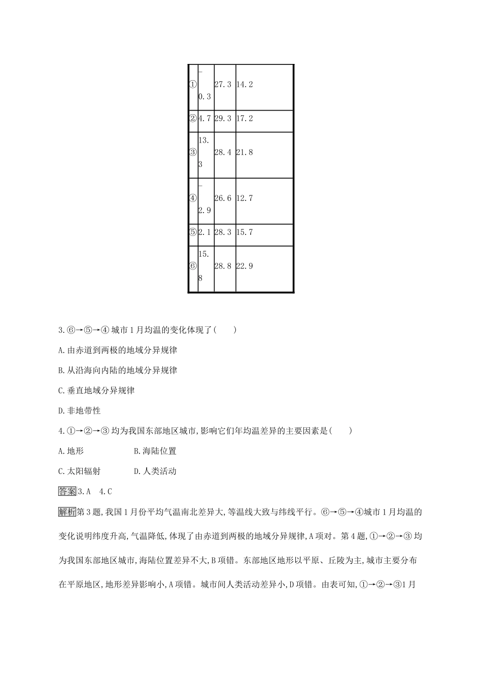 高考地理一轮复习 第六章 自然地理环境的整体性与差异性 课时规范练15 自然地理环境的差异性 新人教版-新人教版高三地理试题_第2页