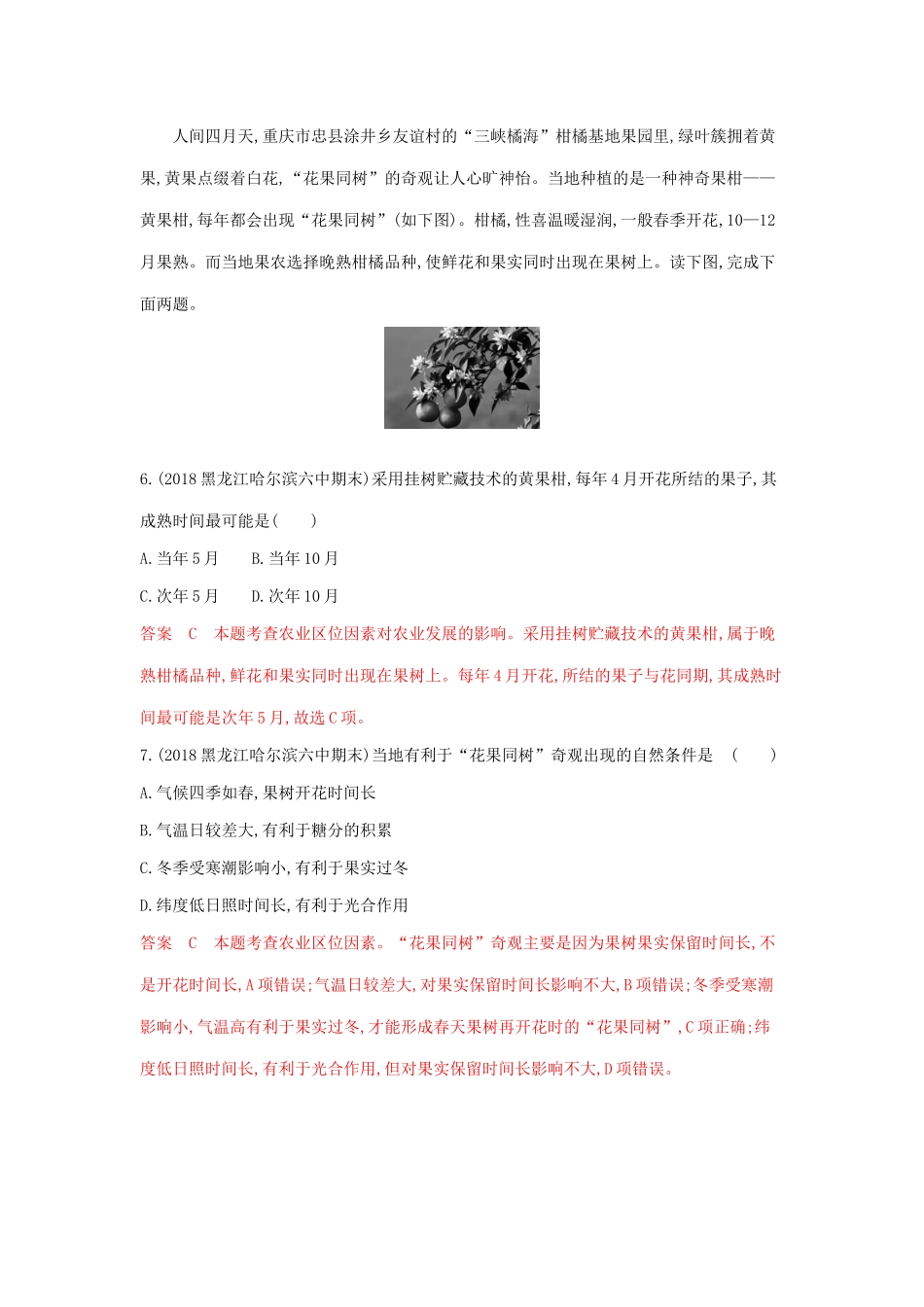 高考地理总复习 第九单元 第一讲 农业的区位夯基提能作业（含解析）鲁教版-鲁教版高三地理试题_第3页