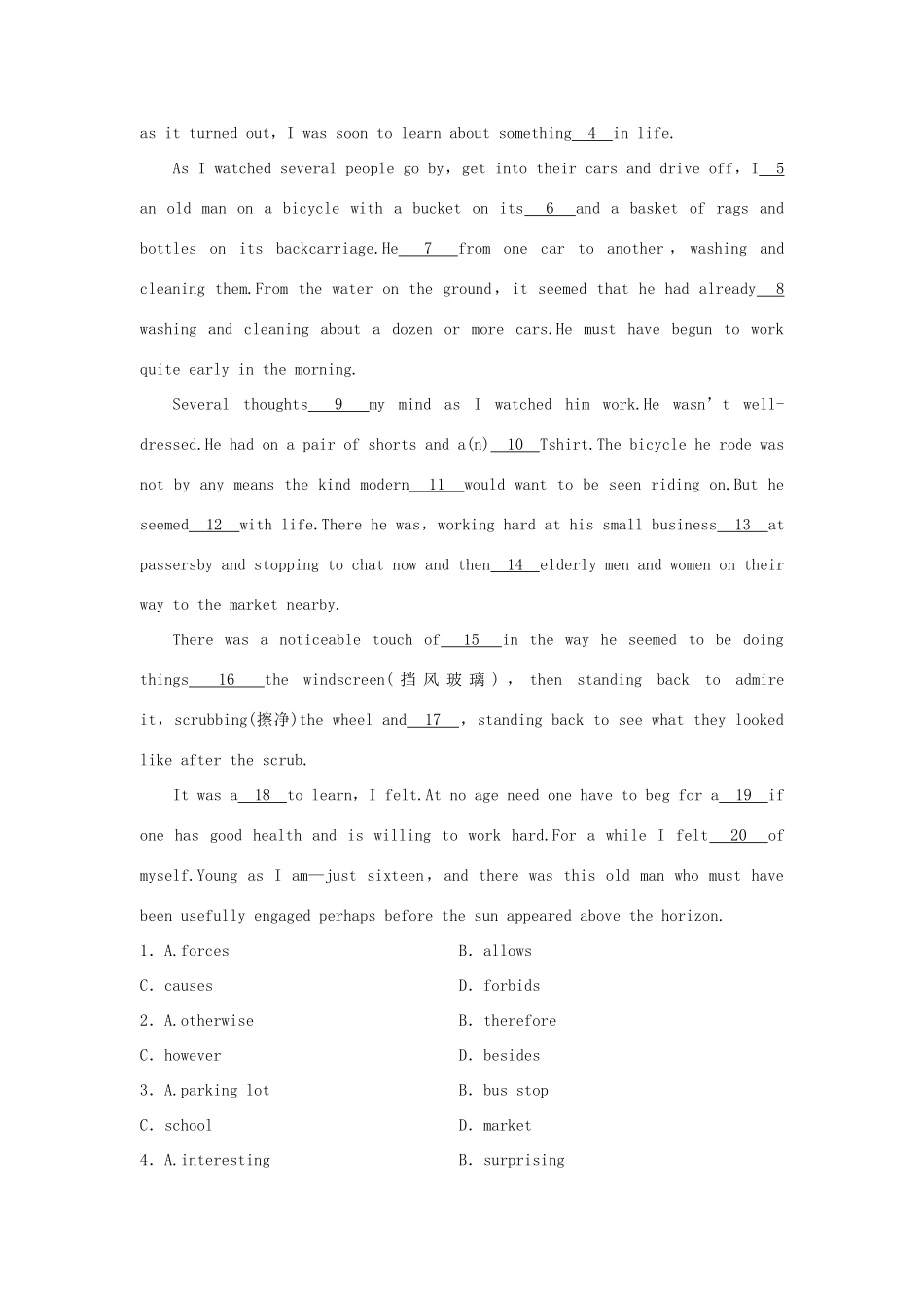 高考英语总复习 微专题训练 第16练 自然与环保类（二）-人教版高三英语试题_第3页