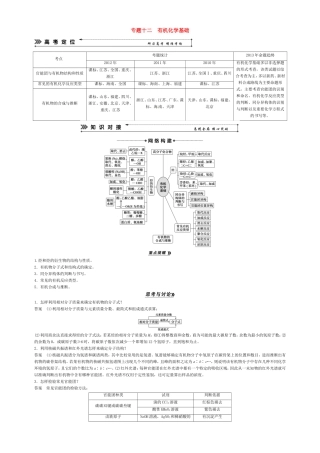 高考化学二轮复习 专题十二 有机化学基础知能方法大提升