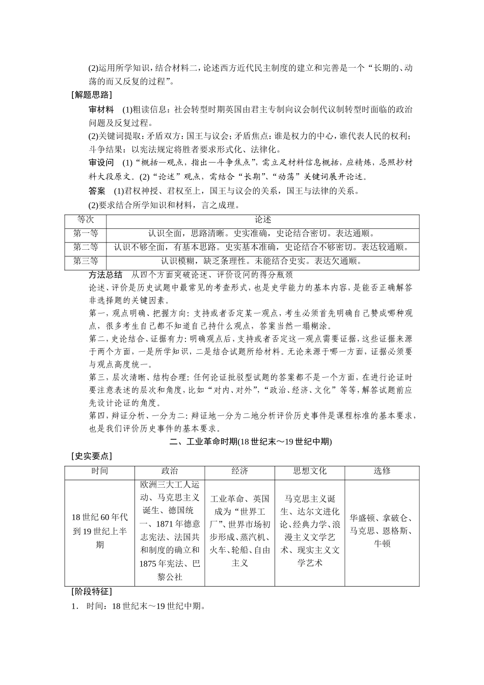 高考历史大二轮 考前三个月 第1部分 世界近代史通史概讲_第3页