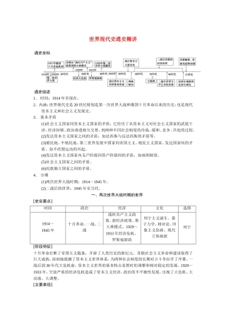 高考历史大二轮 考前三个月 第1部分 世界现代史通史概讲