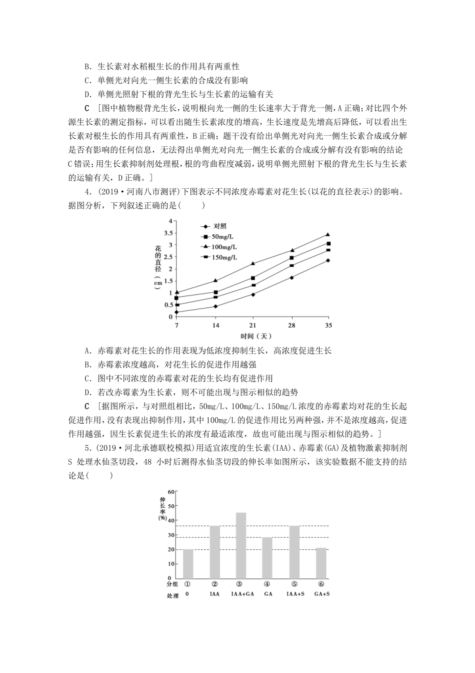 高考生物一轮复习 第八单元 生命活动的调节 复习提升课13 植物激素调节的实验设计与分析演练（含解析）-人教版高三生物试题_第2页