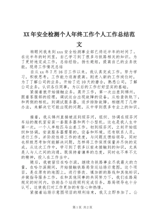 2024年安全检测个人年终工作个人工作总结范文