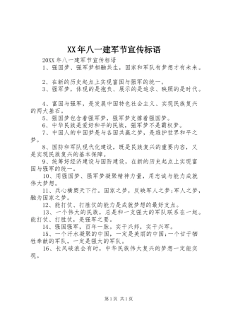 2024年八一建军节宣传标语
