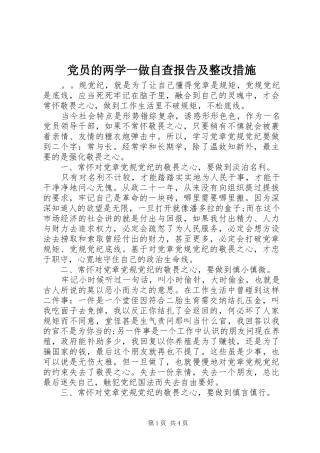 2024年党员的两学一做自查报告及整改措施