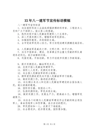 2024年八一建军节宣传标语横幅