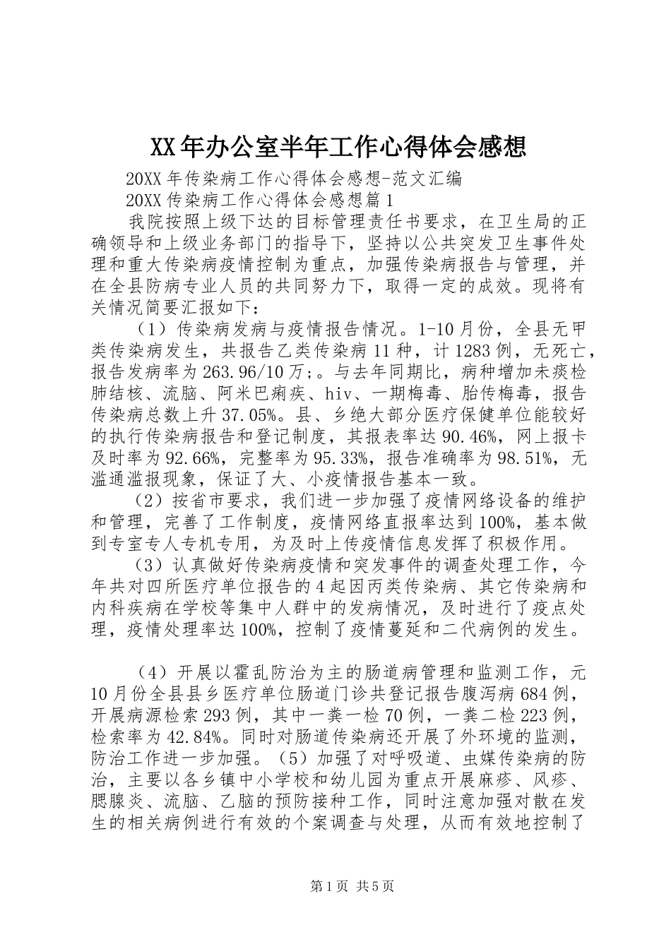 2024年办公室半年工作心得体会感想_第1页