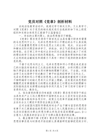 2024年党员对照党章剖析材料