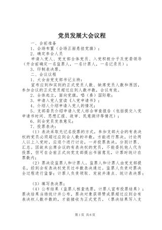2024年党员发展大会议程