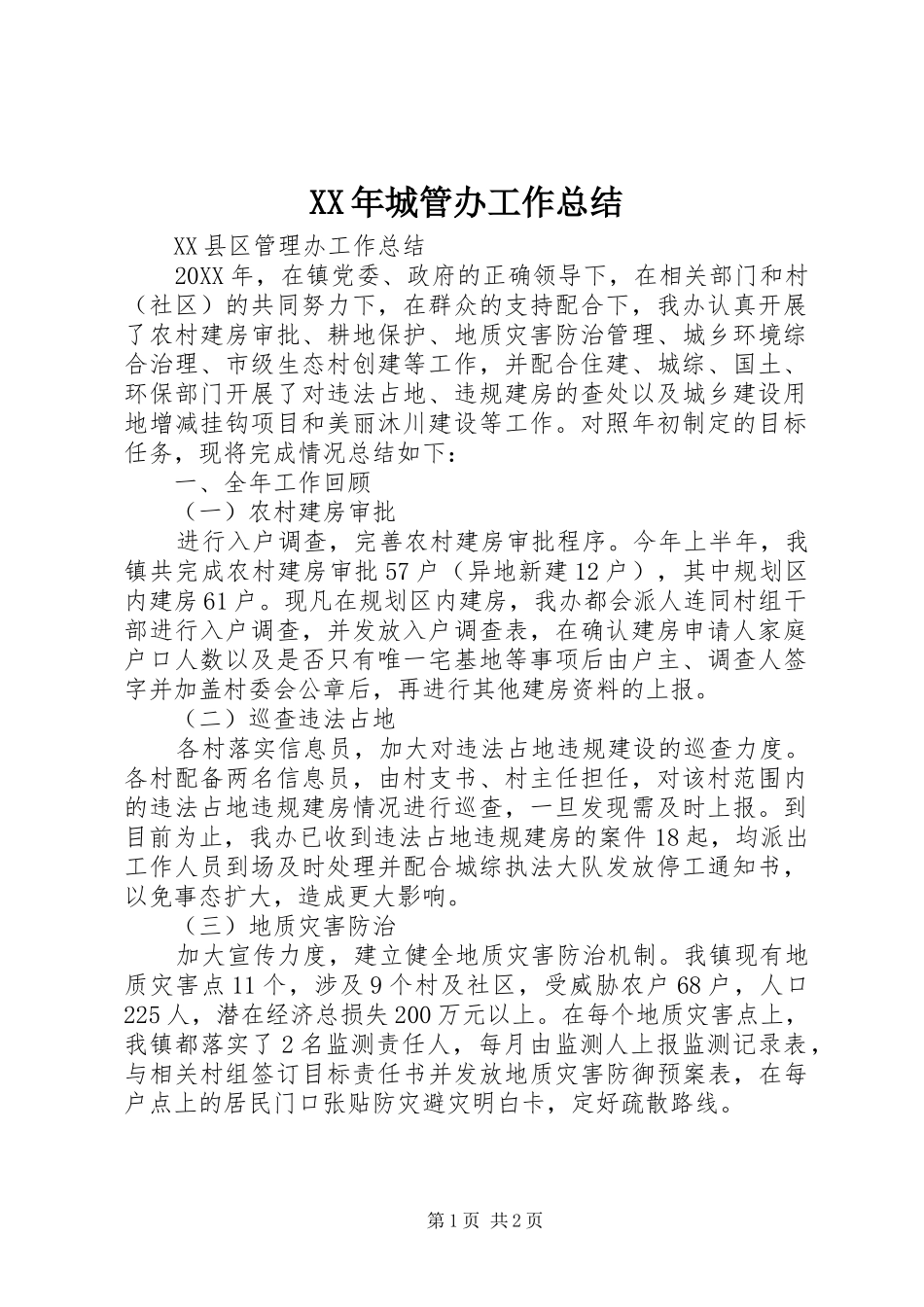 2024年城管办工作总结_第1页