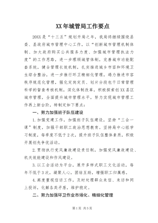 2024年城管局工作要点
