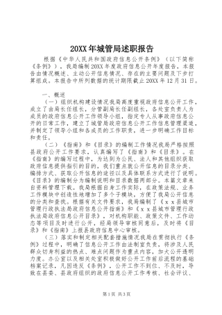 2024年城管局述职报告