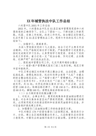 2024年城管执法中队工作总结