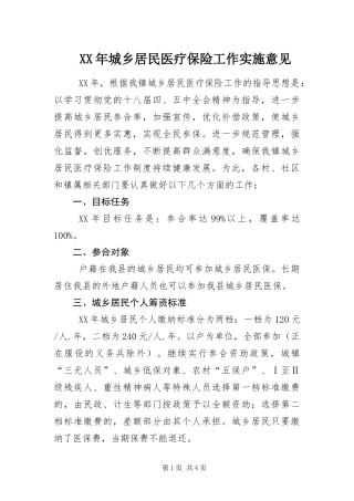 2024年城乡居民医疗保险工作实施意见