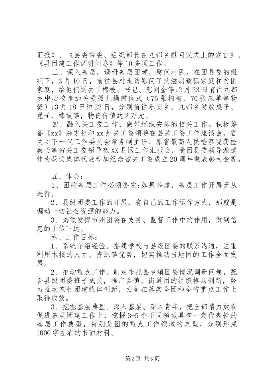 2024年党员干部挂职县团委工作汇报_第2页