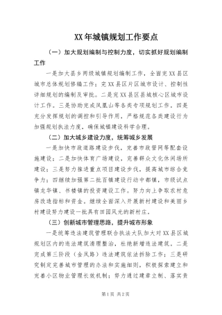 2024年城镇规划工作要点