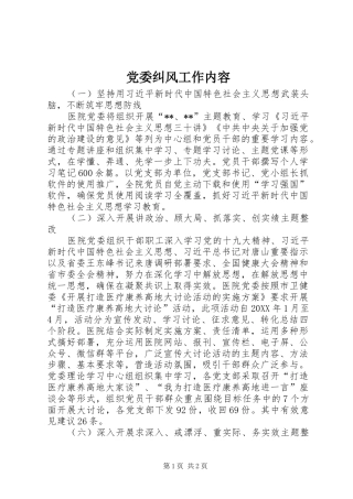 2024年党委纠风工作内容