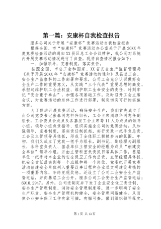 2024年安康杯自我检查报告