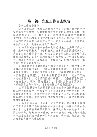 2024年安全工作自查报告