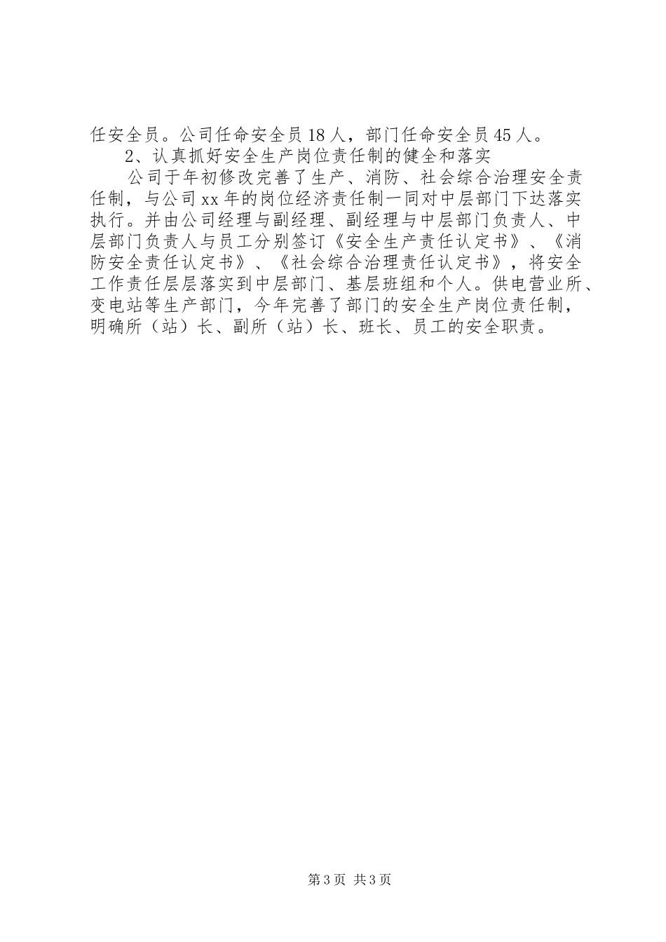 2024年安全工作总结（水利电业公司）_第3页