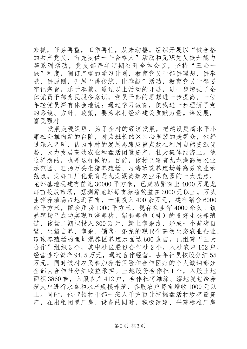 2024年党委书记躬身为民先进事迹材料_第2页