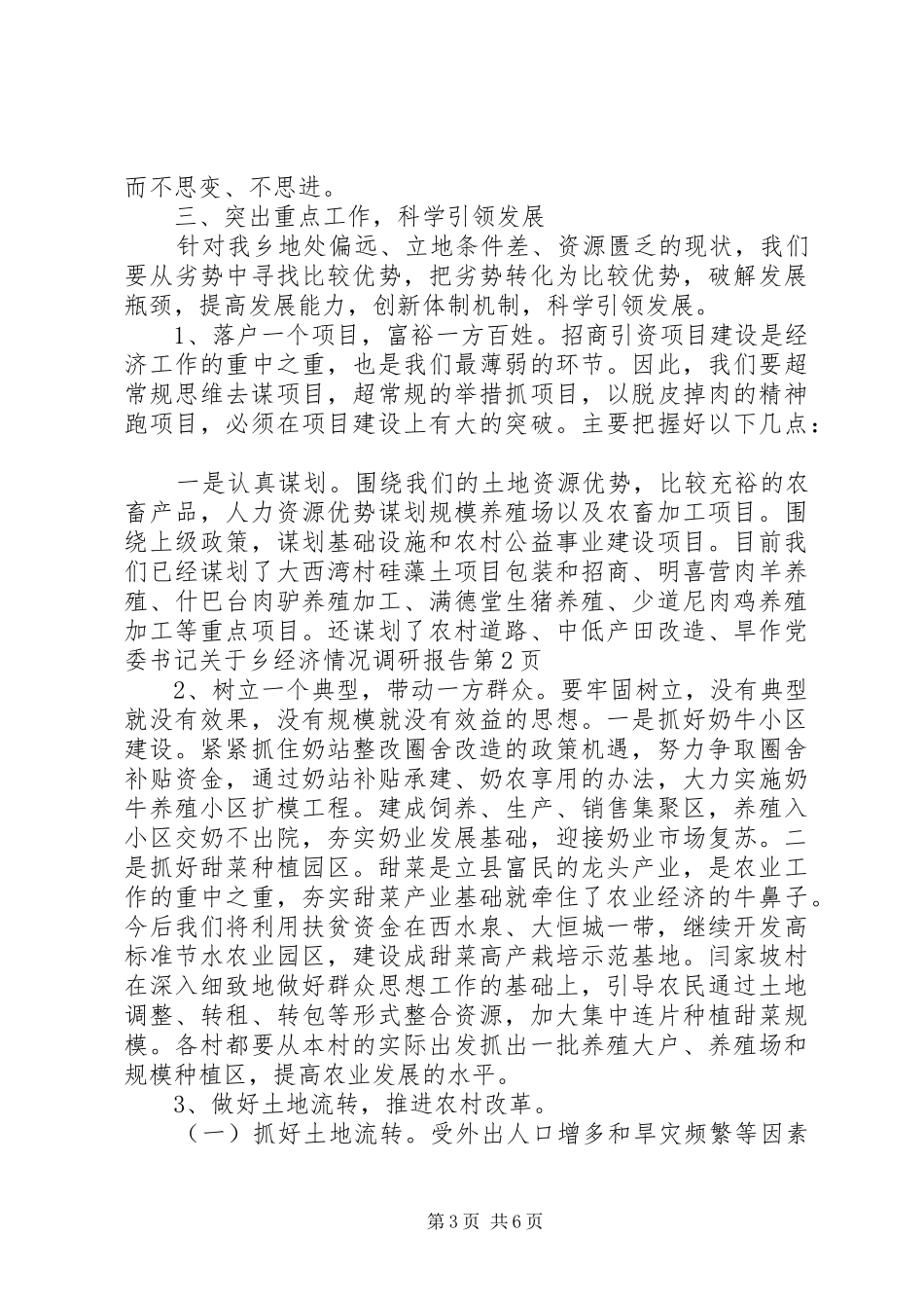 2024年党委书记关于乡经济情况调研报告_第3页