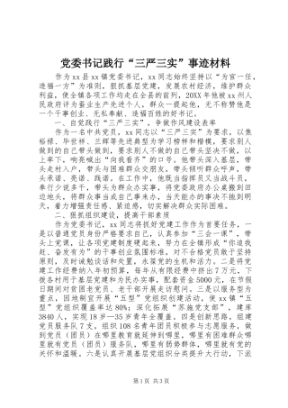 2024年党委书记践行三严三实事迹材料