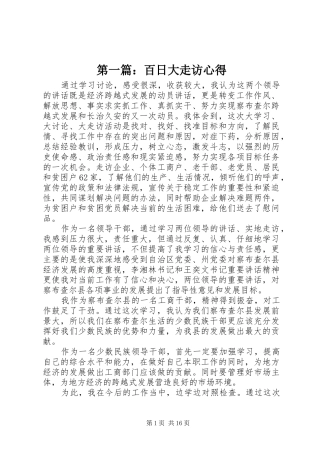 2024年百日大走访心得