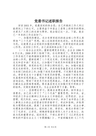 2024年党委书记述职报告