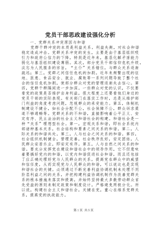 2024年党员干部思政建设强化分析