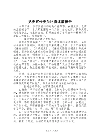 2024年党委宣传委员述责述廉报告