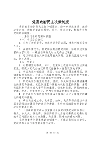 2024年党委政府民主决策制度