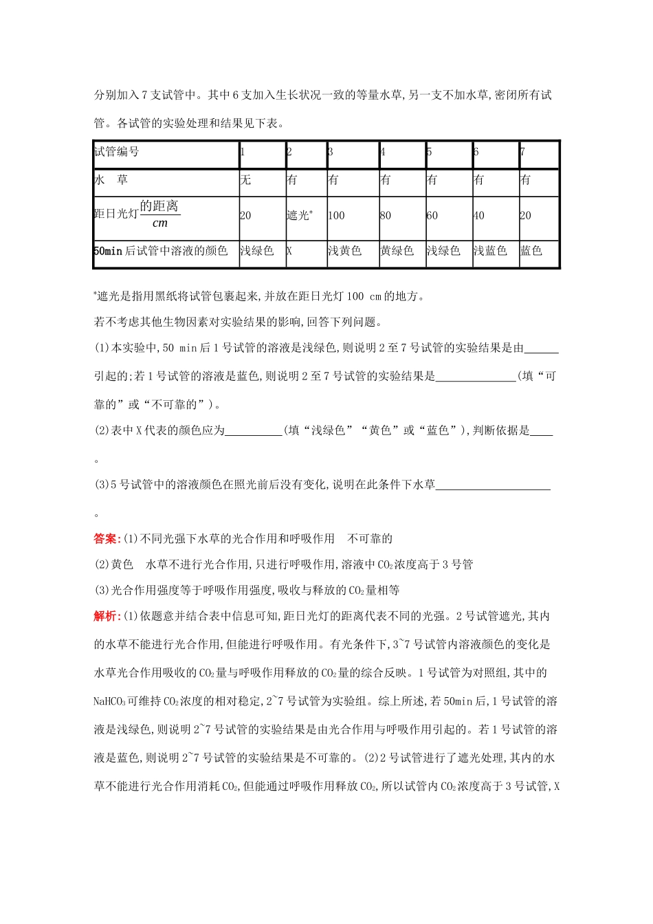 高考生物二轮复习 题型专项训练4 表格分析类（含解析）-人教版高三生物试题_第3页