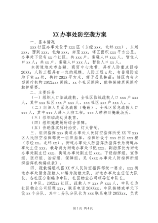 2024年办事处防空袭方案