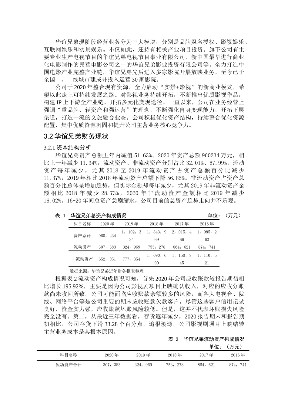 华谊兄弟财务分析识别与控制研究部分  会计财务管理专业_第2页