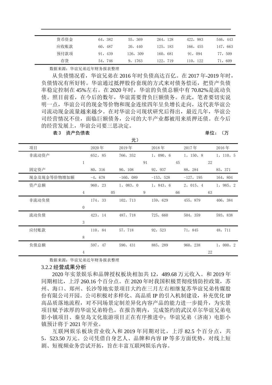 华谊兄弟财务分析识别与控制研究部分  会计财务管理专业_第3页