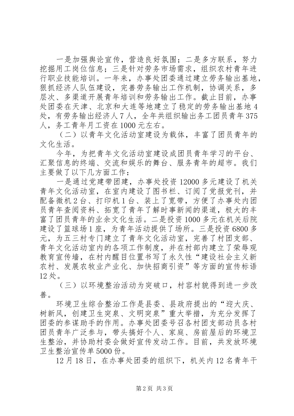 2024年办事处团委工作总结_第2页