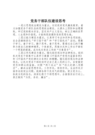 2024年党务干部队伍建设思考