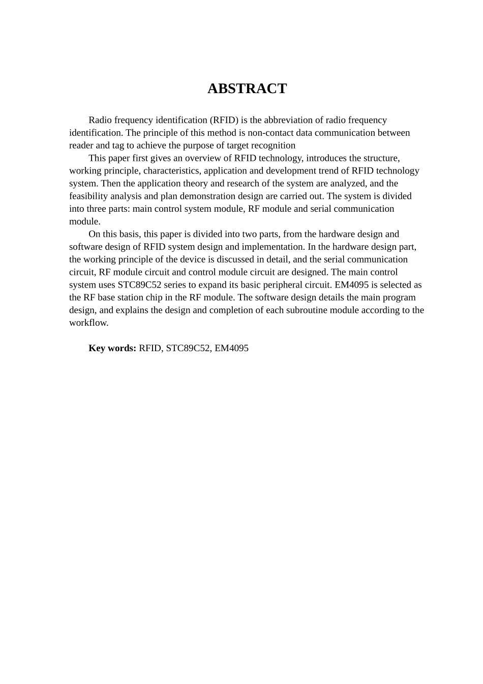 基于单片机的RFID卡读写器的控制系统设计   计算机科学和技术专业_第2页