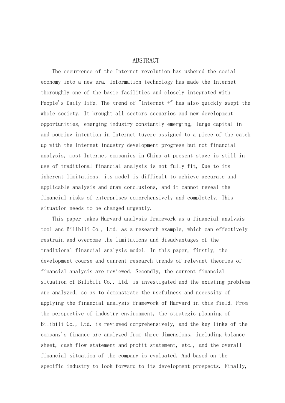 基于哈佛框架下哔哩哔哩有限公司的财务分析  会计财务管理专业_第2页