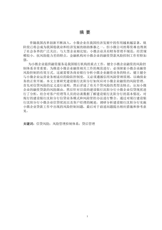 建设银行沈阳分行小微企业信贷风险调查   工商管理专业