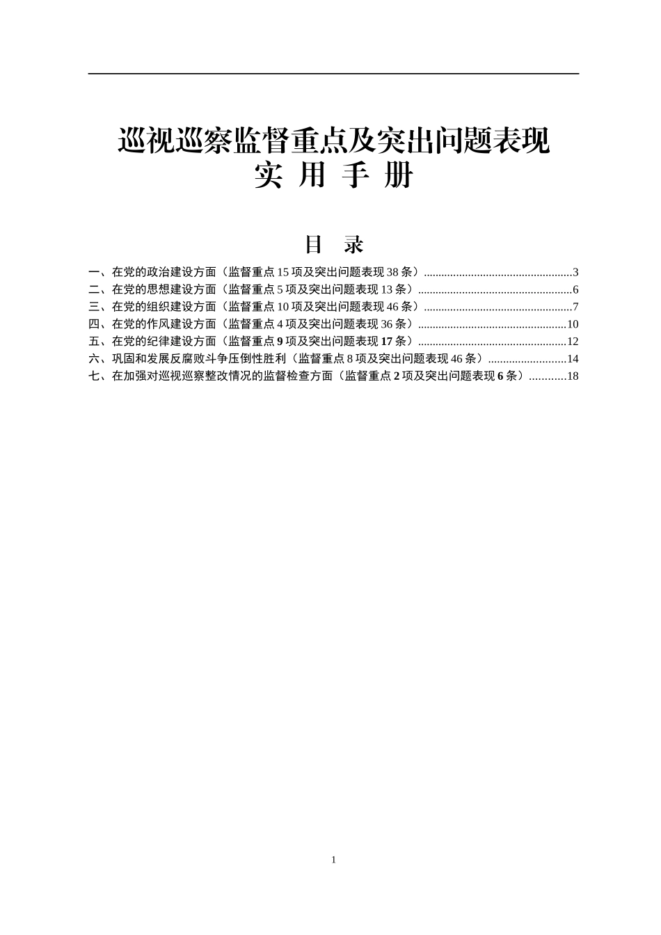 巡视巡察监督重点及突出问题表现实用手册53项监督重点202条突出问题表现_第1页