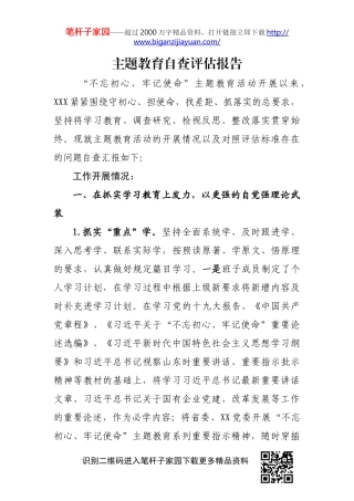 企业自查评估报告